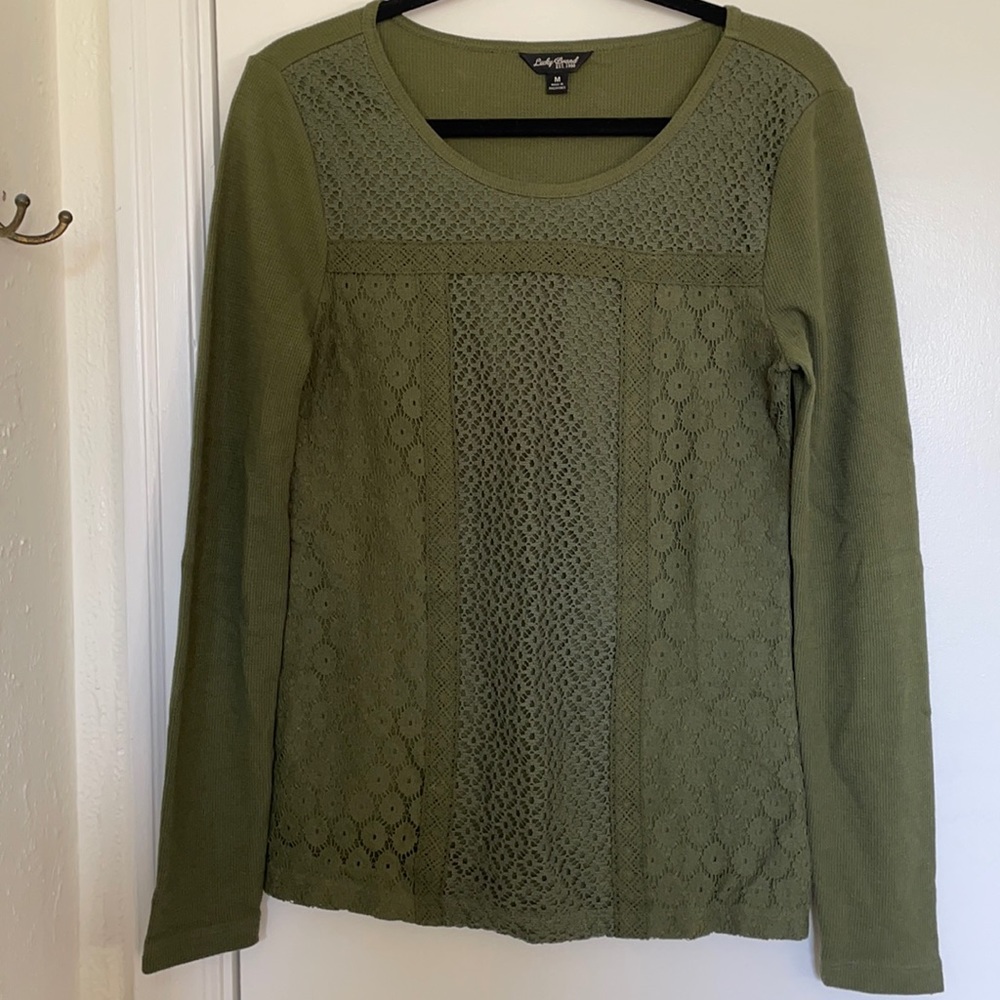 Green Lucky Brand Long Sleeve Thermal Shirt